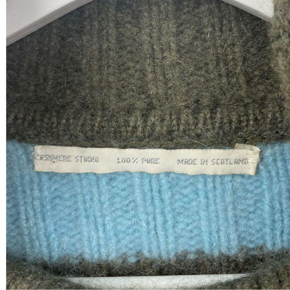 Cashmere Studio 4-Ply 100% Cashmere Ribbed Striped Turtleneck Sweater Size S - Picture 4 of 5